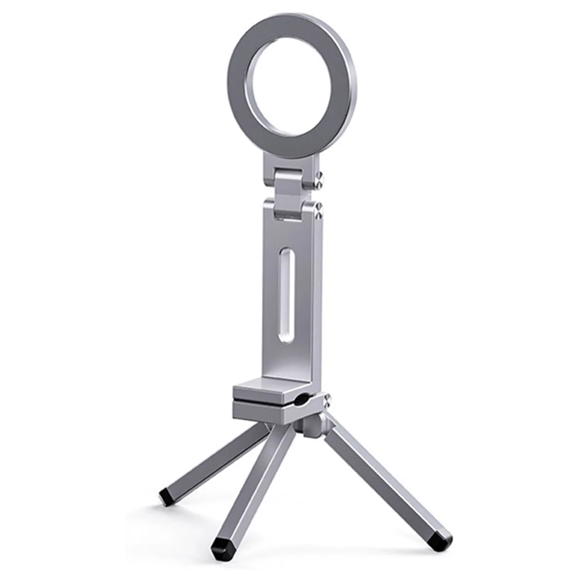 

Foldable Magnetic Phone Tripod Holder, 360° Rotating Portable Stand for Travel Video Desk Plane