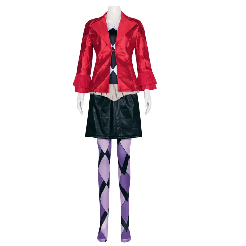 Costume de Cosplay Harleen du Film Animé, Veste de Monstre Suconsultant, Vrechargeable Jupe, Chaussettes Imbibées, Accessoires d'Halloween, Vêtements pour Femme