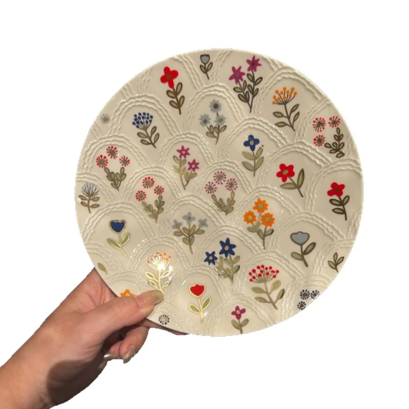 أطباق رائعة وجميلة من السيراميك الإبداعي، أطباق تقديم الحلوى المنزلية، أدوات مائدة فنية على الطراز الغربي