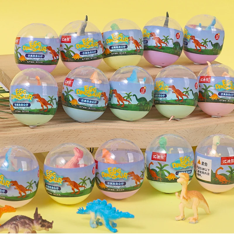 6Pcs Cartoon Simulated Dinosaur Model Surprise Capsule Egg Toys for Kids Boy Birthday Party Favors Pinata Fillers School Prizes