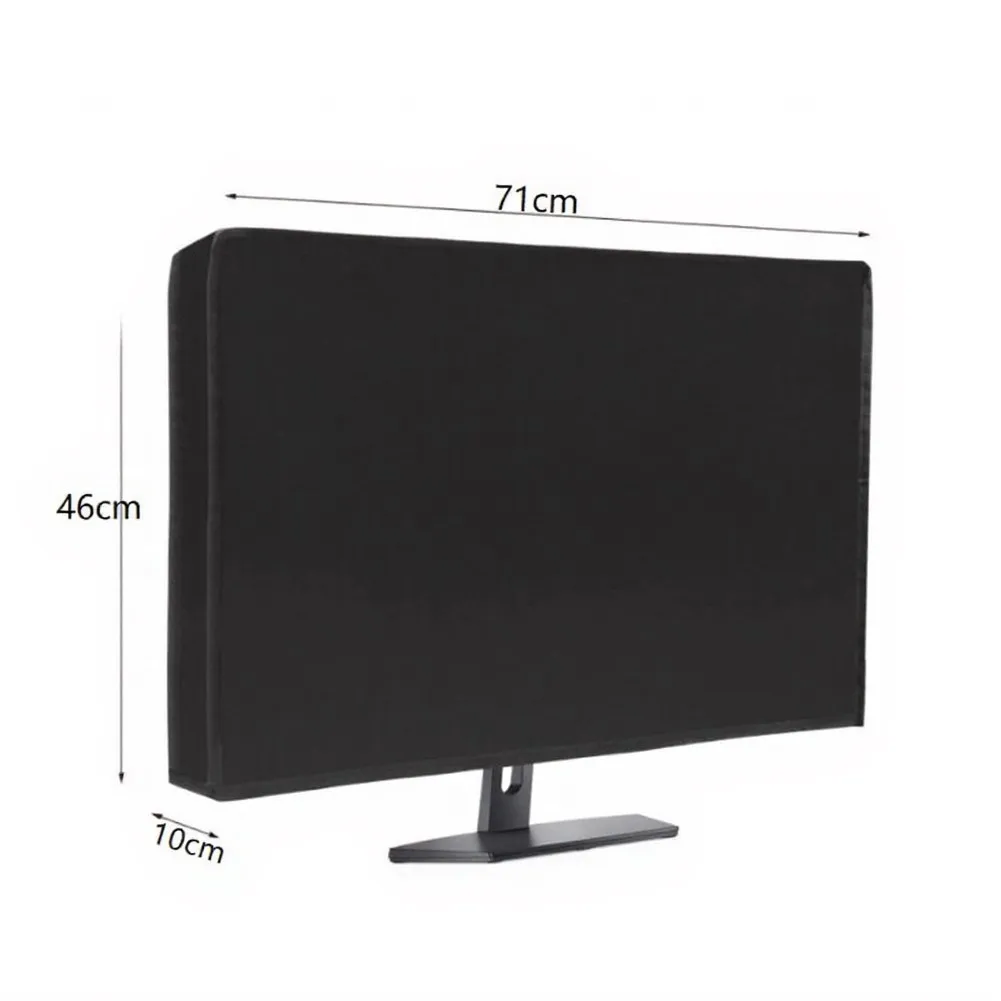 Oxford Fabric Monitor Cover Black Waterproof Dustproof for Desktop Displays 61x46x8cm 71x46x10cm Space Saving Fit