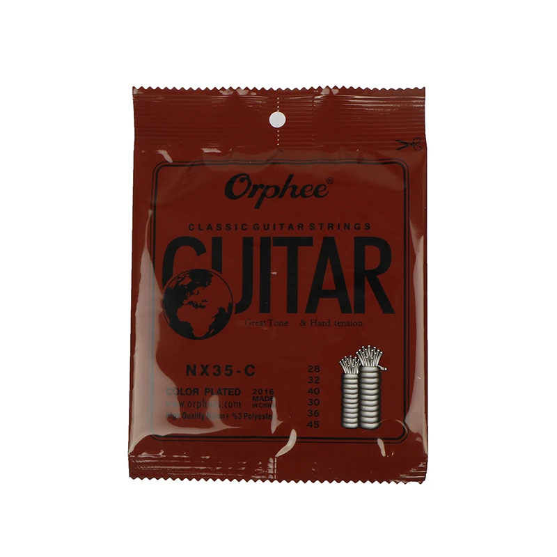 6lpcs Guitar Accessories Color Classical Strings 1-6 Nylon Set Strings 3% Polyester Classic Guitar Strings NX35-C Color Plated