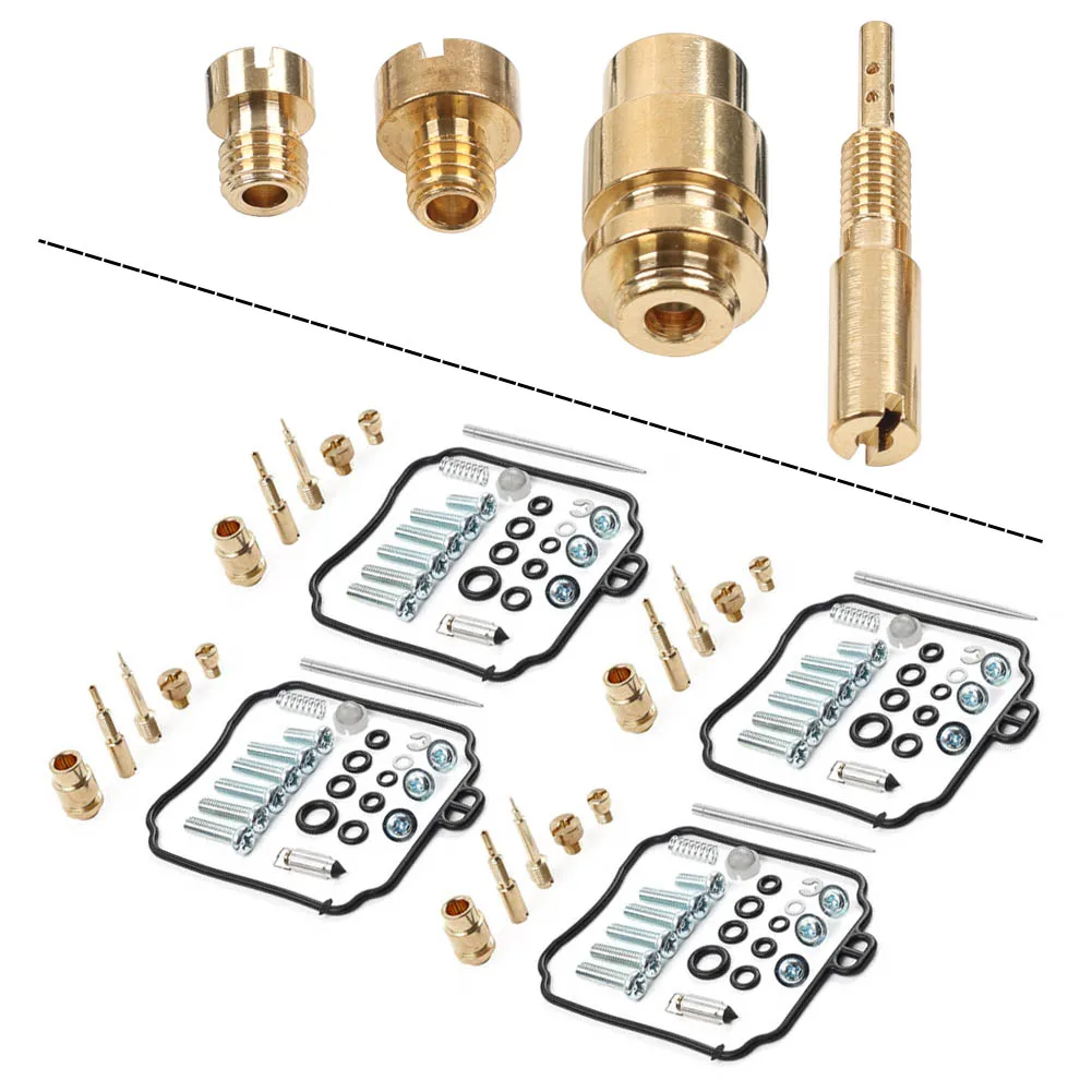 4 Set Carb Rebulid Carburetor Repair Kits For Yamaha XVZ1300 Royal Star 96-1998 Brass  Rubber