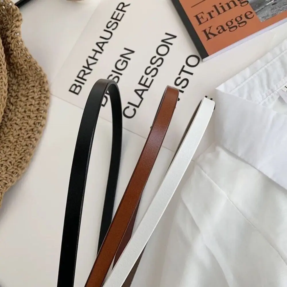 Effen Kleur Geknoopte Riem Mode Decoratieve Casual Jurk Riem Pu Dunne Riem