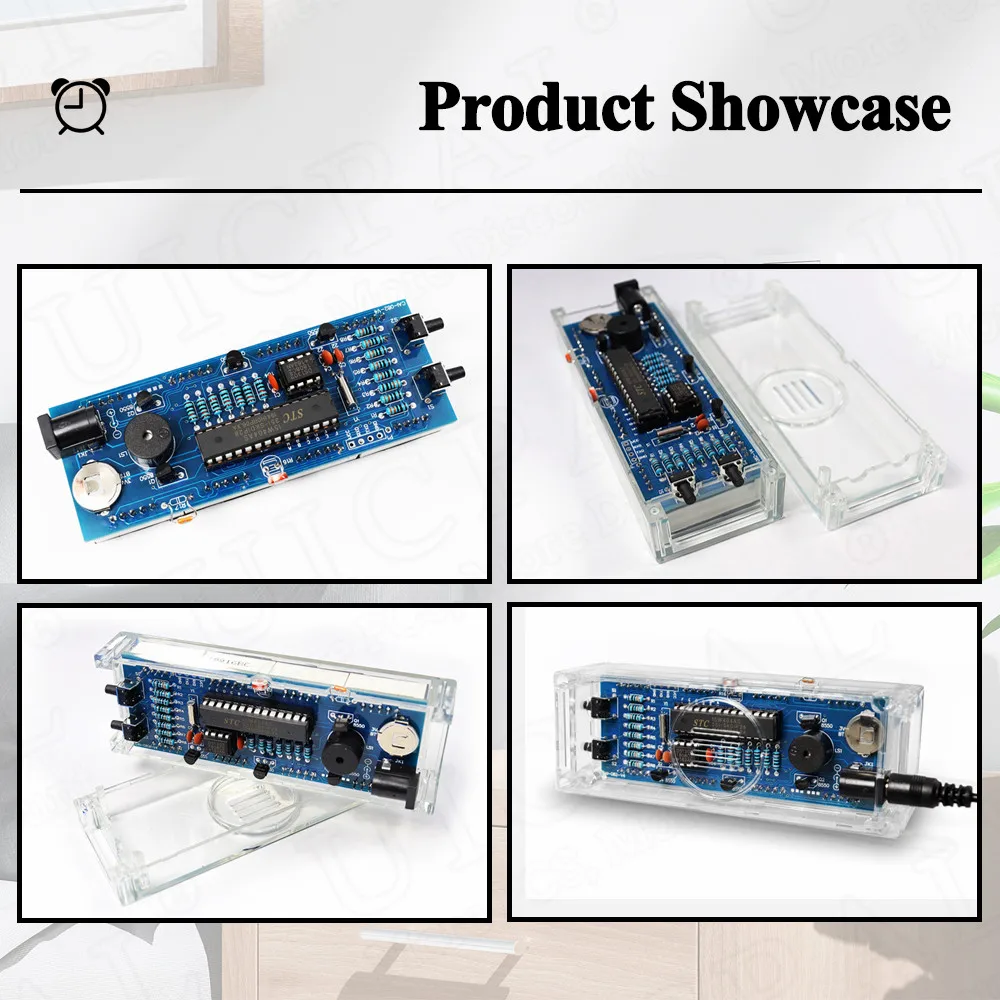 DIY Digital Clock Kit Display Date Week Temperature Alarm DS1302 Soldering Project Learning Practice Solder Diy Electronic Kit