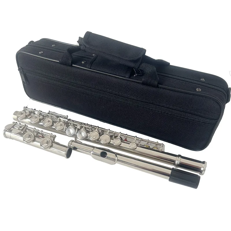 16-hole flute storage case Leather wooden accompanying case Carrying case Instrument flute single shoulder soft bag