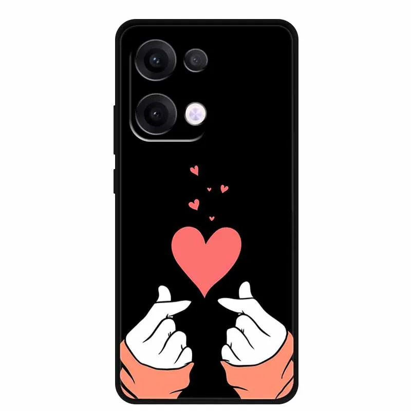 For Oppo Reno13 5G Case Soft TPU Cute Cartoon Silicon Back Cover for Oppo Reno 13 Pro Phone Cases Reno13Pro 13Pro 5G Black Shell