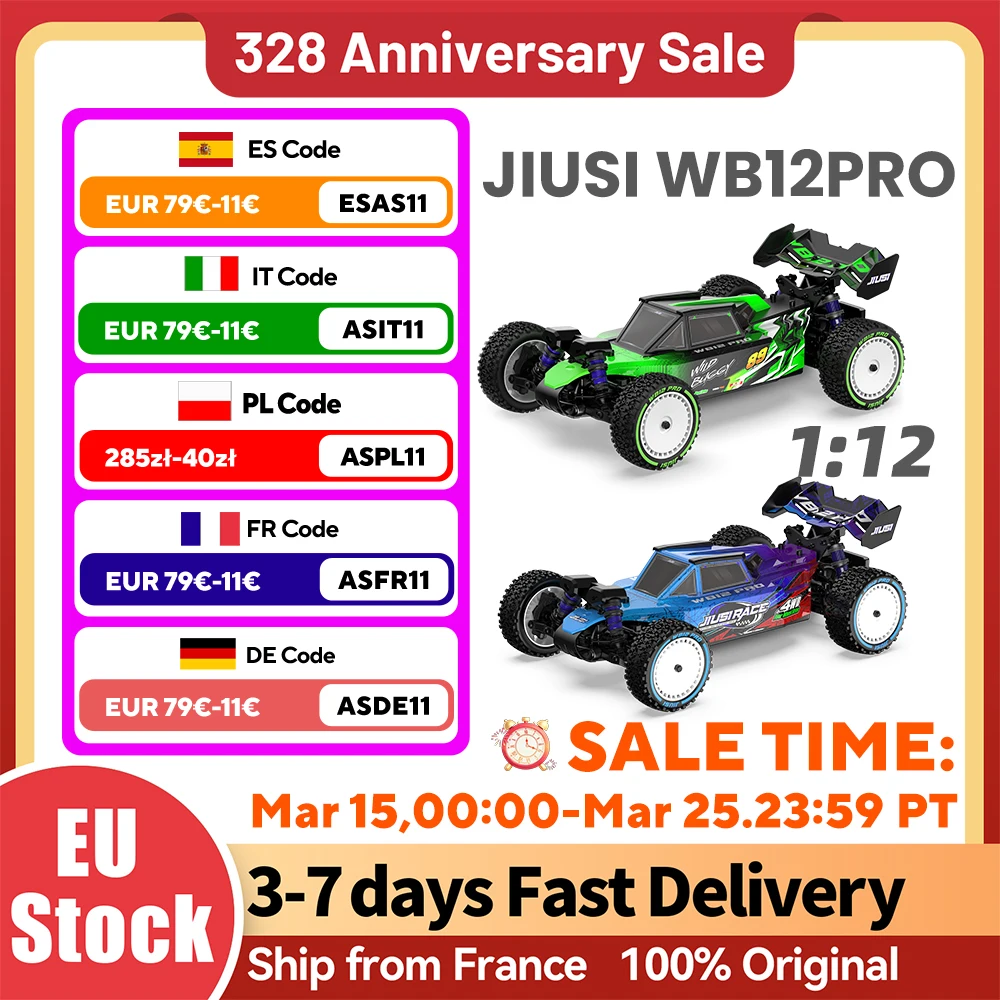 JIUSI WB12 PRO Scala 1/12 80 km/h Veicolo fuoristrada da competizione 4WD ad alta velocità 2.4G 4 canali Auto giocattolo telecomandata