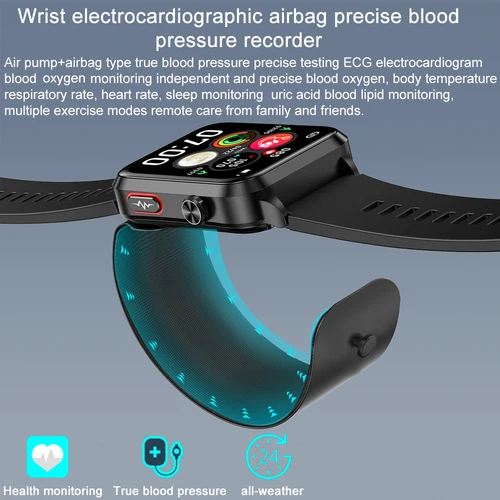Imagen 2 del producto Para huawei 2025 nuevo reloj inteligente bomba de aire ECG verdadero con precisión presión arterial Airbag salud reloj ácido úrico lípidos en sangre reloj hombres