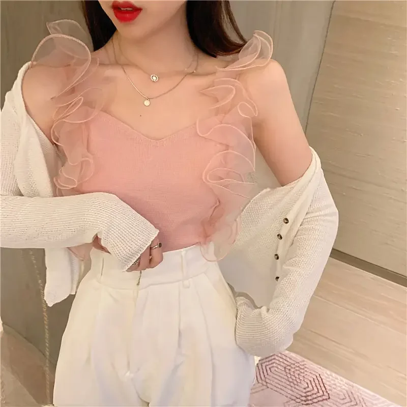 Women Corset Tops Camisole Women\'s Summer Stitching Sexy Short Vest Tank Camis Crop Top For Women