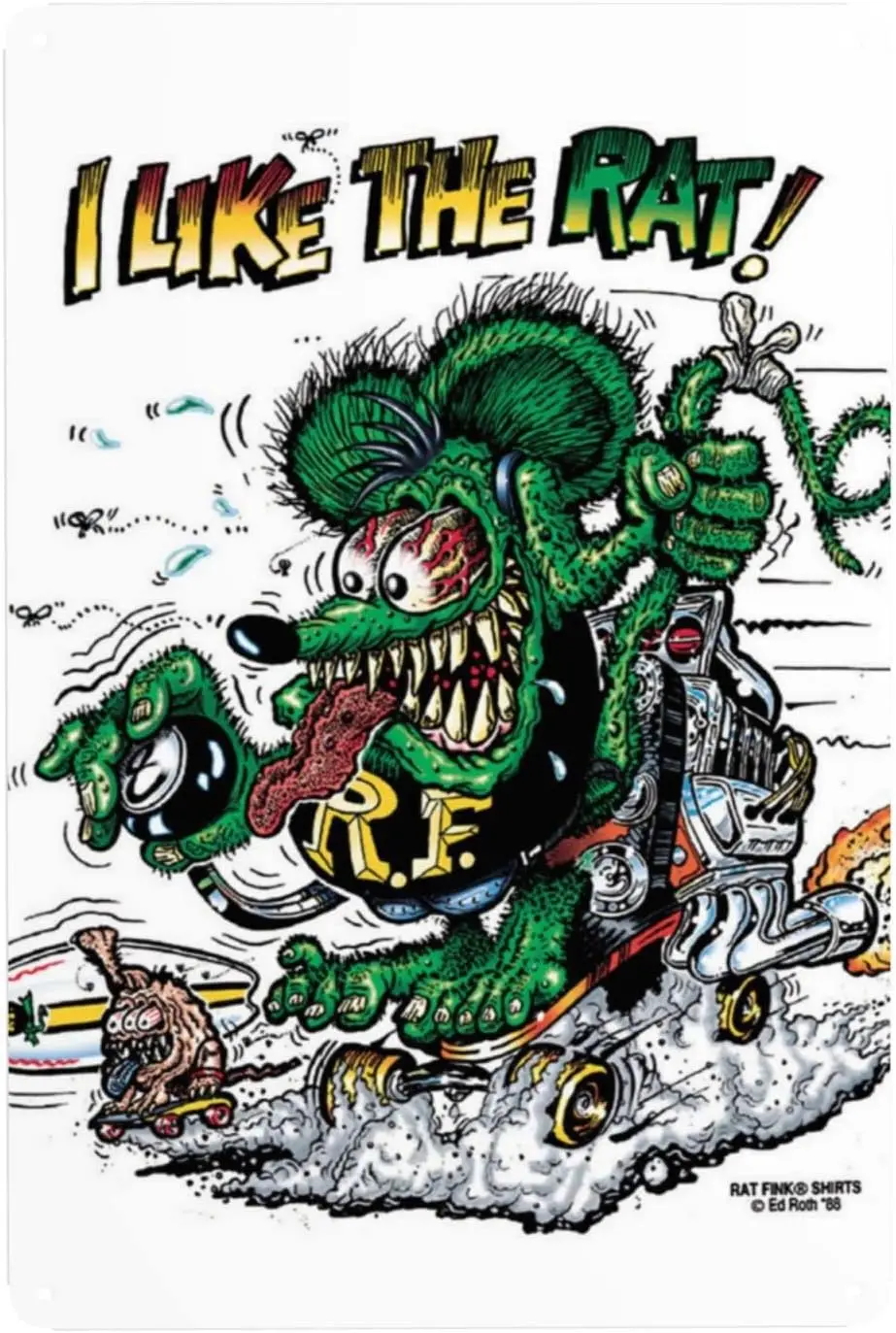 Rat Fink Suck My Exhaust, Ed Roth, Big Daddy, Daddy Signs Vintage Look Reproduction Metal Tin Sign es Oil Station Gas
