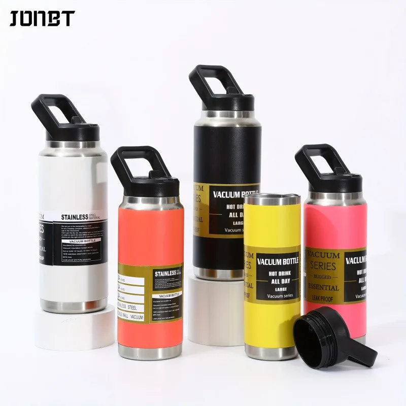 

20oz/27oz/37oz Stainless Steel Thermal Bottle Dual-Wall Vacuum Flask Tumbler with Straw for Outdoor Camping Hiking Car Drinkware