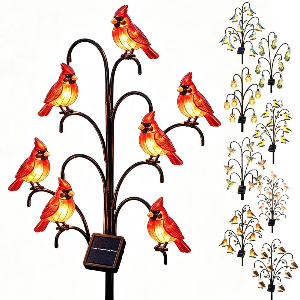 Solar Garden Bird Stakes Outdoor Decorative Path Lights Outdoor Solar Pathway Lights Bird-shaped Garden Stakes for Patio