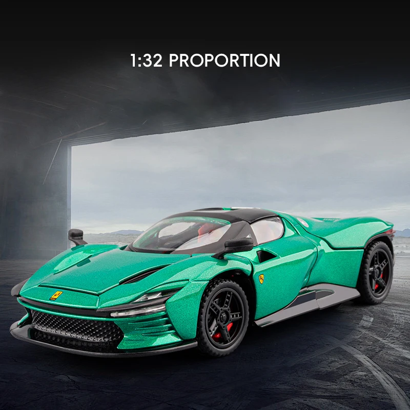 1:32 Daytona SP3 Supercar Modello di auto in lega Suono e luce Tirare indietro Giocattolo da collezione per bambini Regalo di compleanno