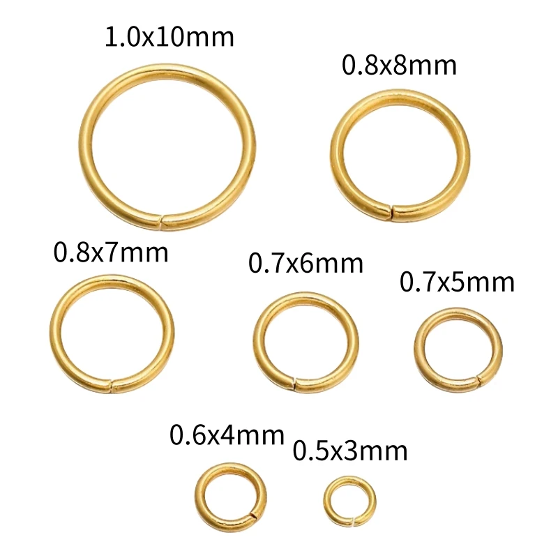 100/200 Stück 3-10mm Edelstahl-Spaltringe, offene Einzelschlaufen, Verbindungsringe für DIY-Bastelarbeiten und Schmuckherstellung – Detail 1