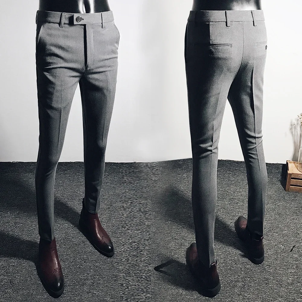 Men Suit Pants 2024 Spring New Straight Trousers Formal Dress Pants  Solid Casual Pantalone Hombre Calça Masculina Mens Clothing