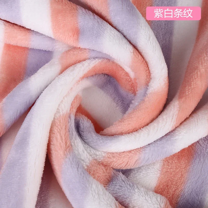 Double Sided Flannel Printed Fabric Coral Velvet Pajama Blanket Cushion Dolls Handmade Plush Cloth For Autumn Winter 0.5*1.6M