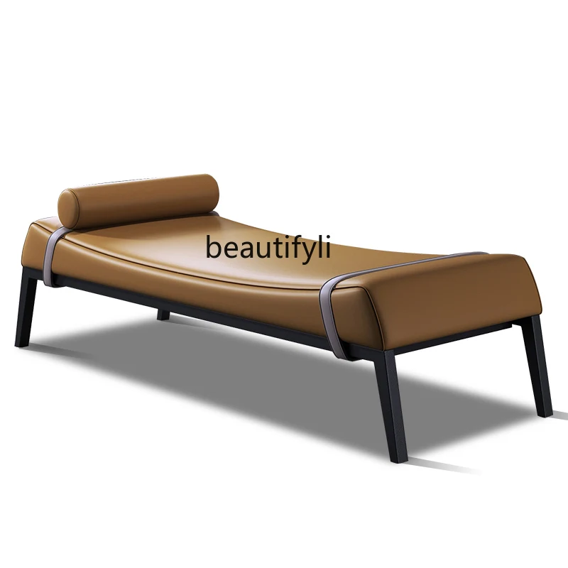 Bed Bed End Stool Shoe Changing Stool PU Leather Italian Minimalist Modern Foot Bench Long Stool