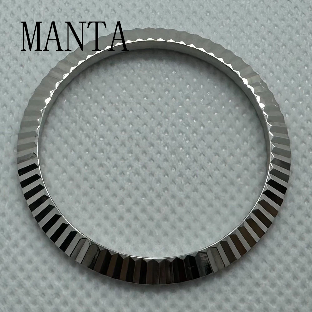 MANTA Watch Parts Polished Silver Stainless Steel Bezel Fit 36mm/39mm Case
