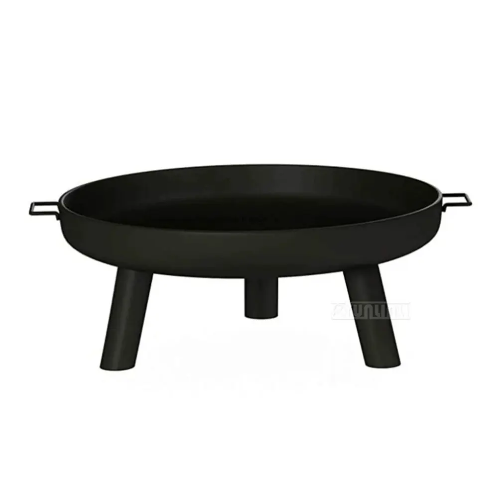 Camping Round Fire Pit, Outdoor Garden Bonfire Fire Pit, Backyard and Large Yard Metal Fire Pit