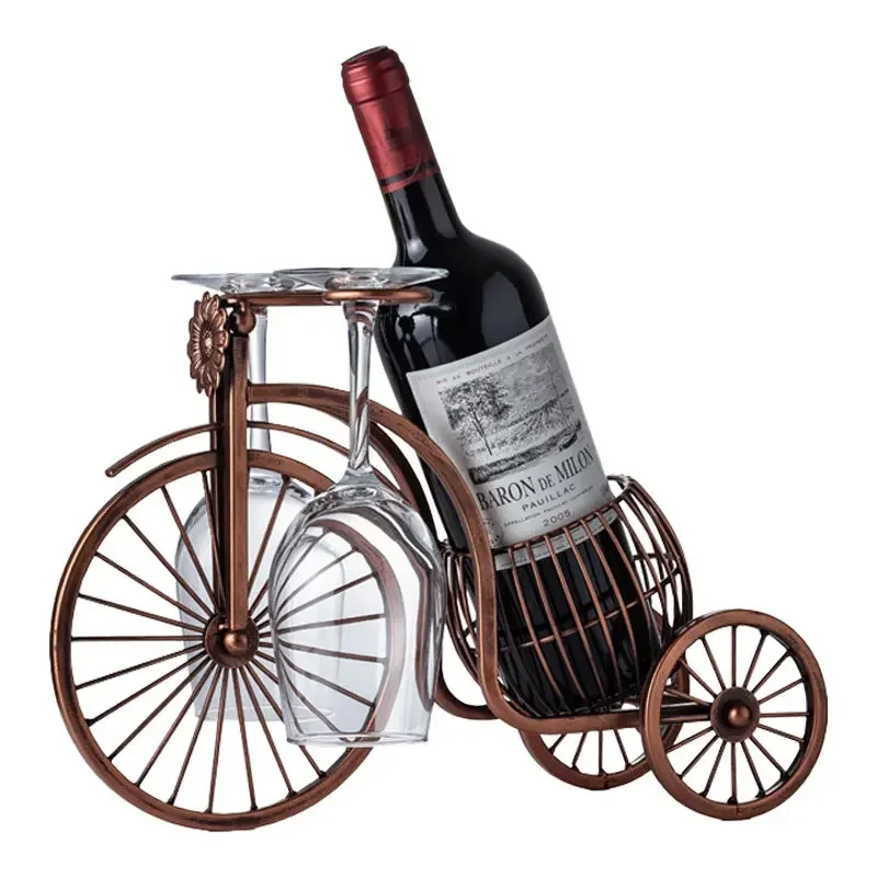 Creative Metal Wine Rack Vintage Wine Bottle and Glass Holder Bar Home Decoration Display Stand Drip Shipping botellero vino