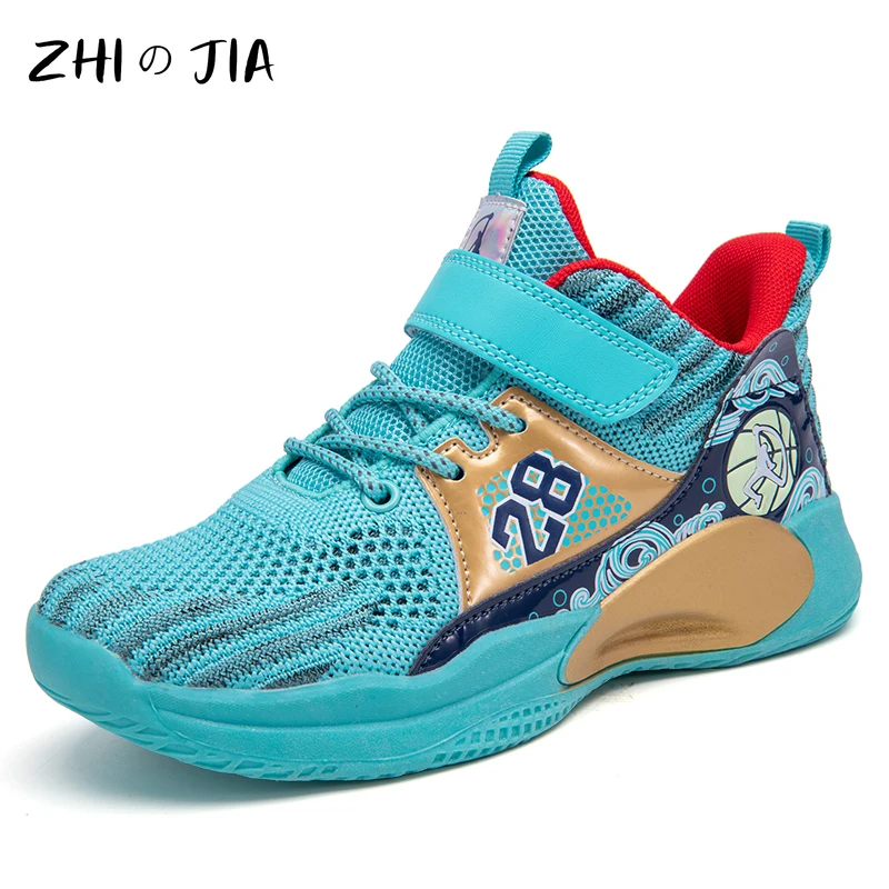 

Spring Autumn Children's Breathable Mesh Sneaker Boys Outdoor Durable Basketball Shoes Fashion Casual Anti Slip Running Footwear