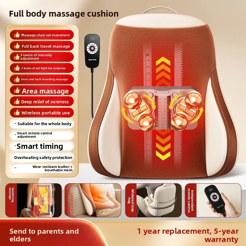 

Shiatsu Back Massager with Heat Deep Tissue Kneading Massage Cushion Pad for Moving Back Body Massager for Home Office use Gift