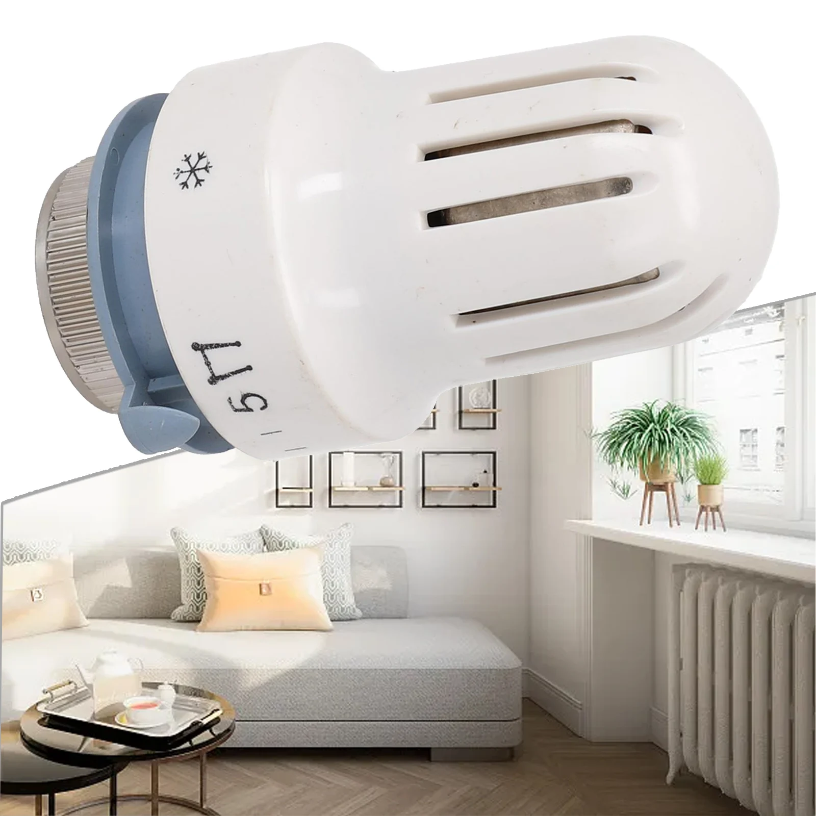 Druable High Quality Practical Head Heater Thermostatic White With Frost Protection 8.7cmX3.4cm Adjustment Alloy