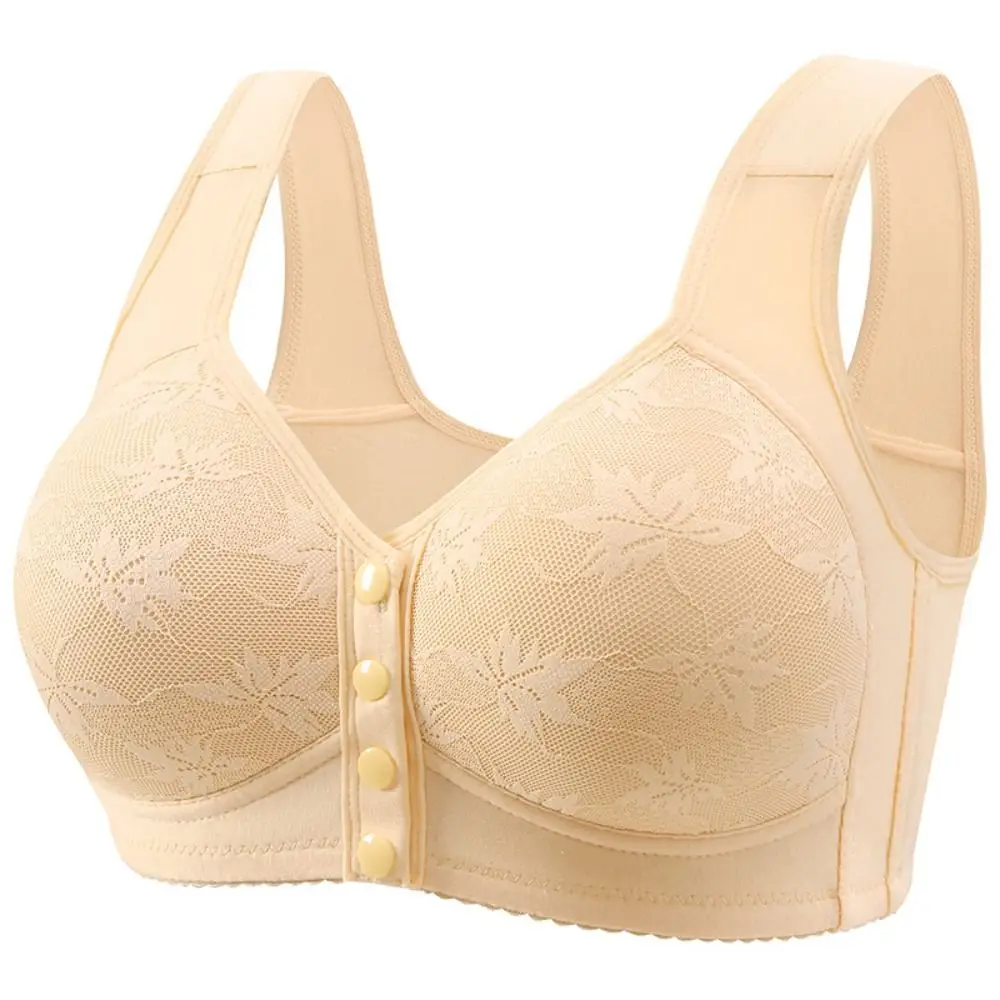 

Comfortable Floral Printed Underwear Convenient Breathable Tank Top Bra Leaf Printed Vest Style Bras for Older Women Seniors