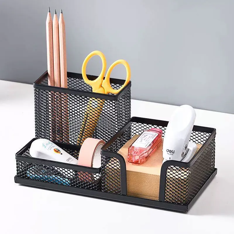 

1pcs Supplies Multi Compartment Mesh Desk Organizer Office Desktop Stationery Organizer Mesh Pens Holder for Desk Organization