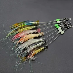 7Pcs 8cm/5.6g Glow-in-the-Dark Shrimp Soft Fishing Lures - Catch More Fish with Artificial Bait & Hooks Fishing Bait