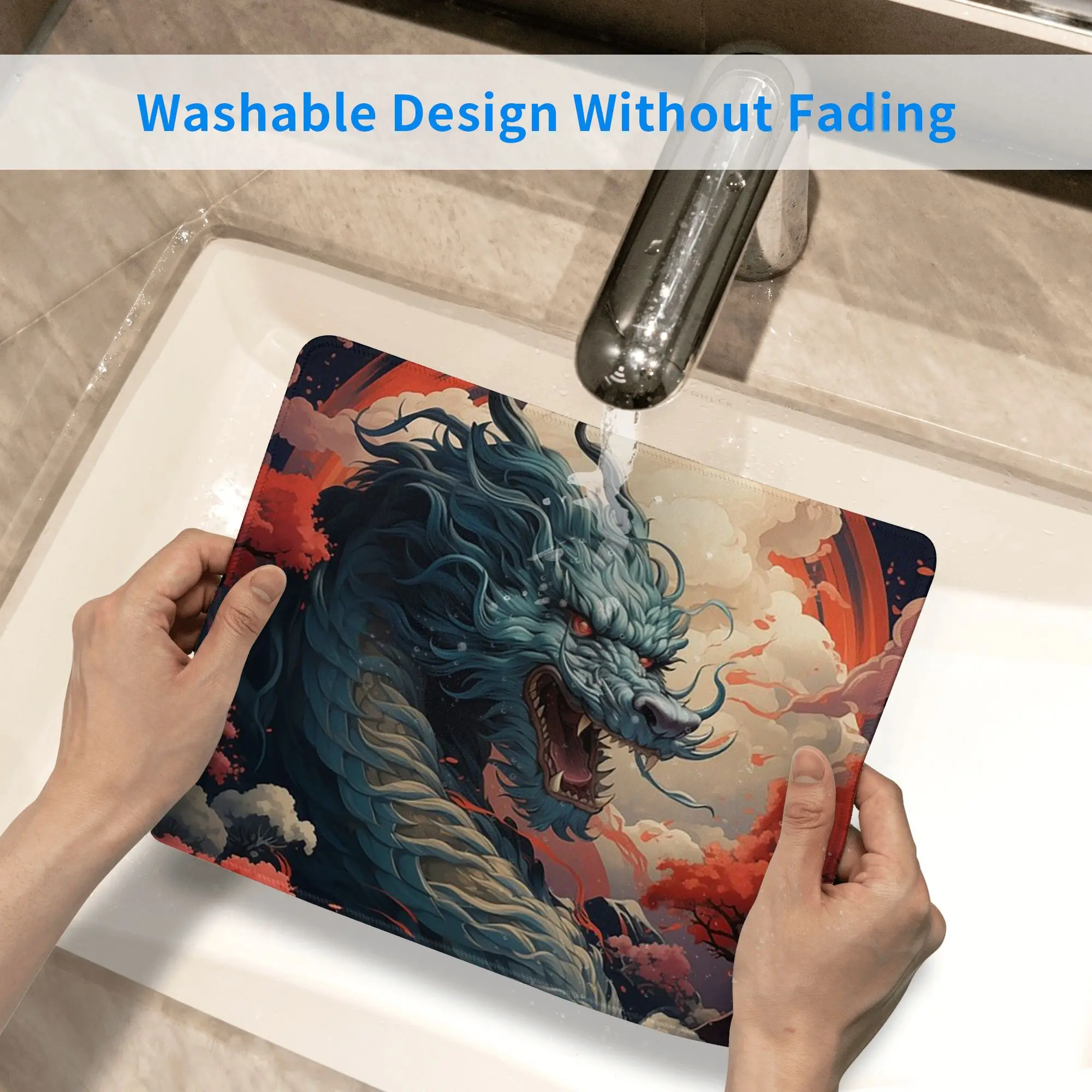 芸者ドラゴンアートマウスパッドコンピュータキーボードマウスマットゲーマー PC ラップトップデスクマットオフィスアクセサリーテーブルマット