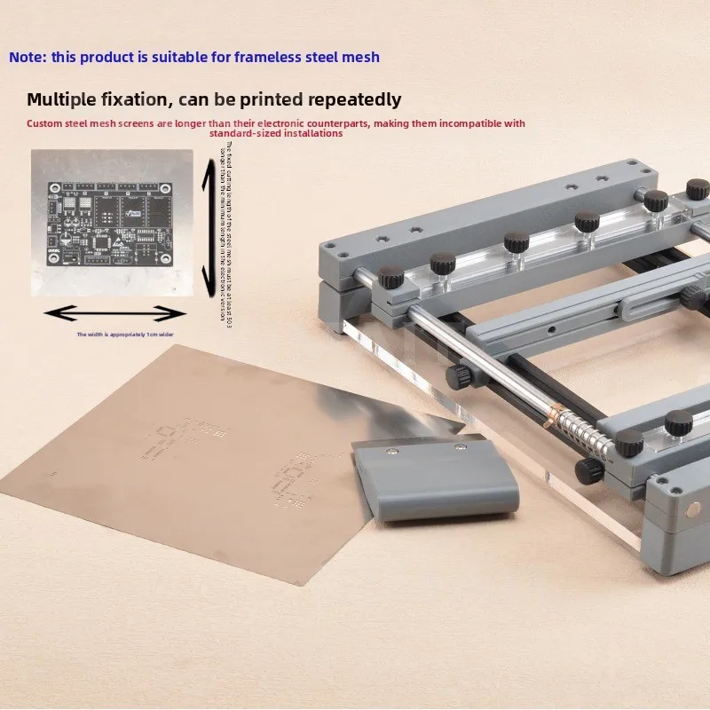 PCB Steel Mesh Solder Paste Manual Screen Printing Table, Desktop SMT Stencil Printer