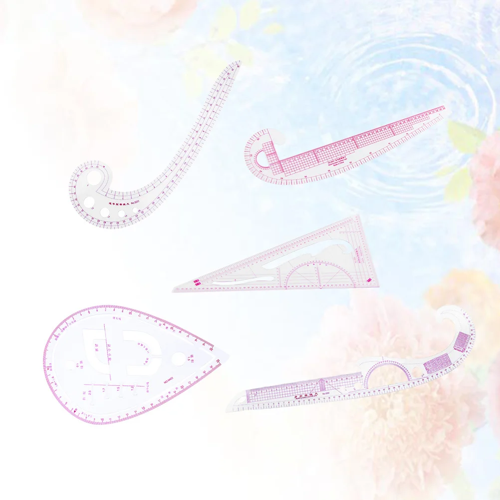 ไม้บรรทัดตัดเย็บเสื้อผ้า 1 ชุด แบบยืดหยุ่น แม่นยำ สำหรับวาดเส้นโค้ง เส้นตรง และเครื่องมือตัดเย็บด้วยมือ