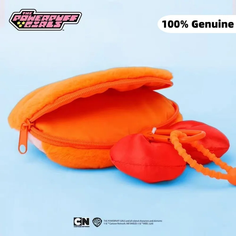 Echte Powerpuff Girls Plüsch Brieftasche Kawaii Rucksack Dekor Plüschtiere Schlüsselanhänger Cartoon Tragbare Kopfhörer Datenkabel Aufbewahrungstasche