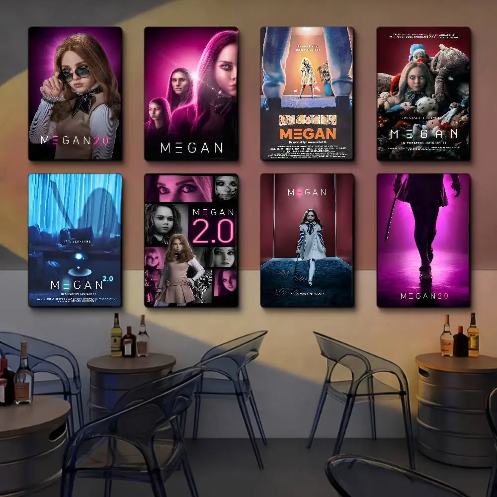 M-M3GAN 2.0 M-movie ورق أبيض ملصق مقاوم للماء ورقة ملصق مقهى بار الجمالية الفن طلاء جدران