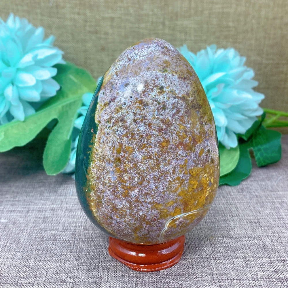 

Quartz Stone Natural Ocean Jasper Egg Gemstone Mineral Specimen Reiki Healing Home Decoration Energy Gift
