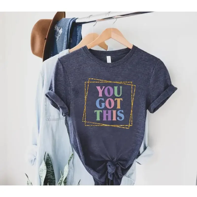 T-shirt de motivation pour enseignants avec citation : « Tu peux y arriver », pour une journée positive