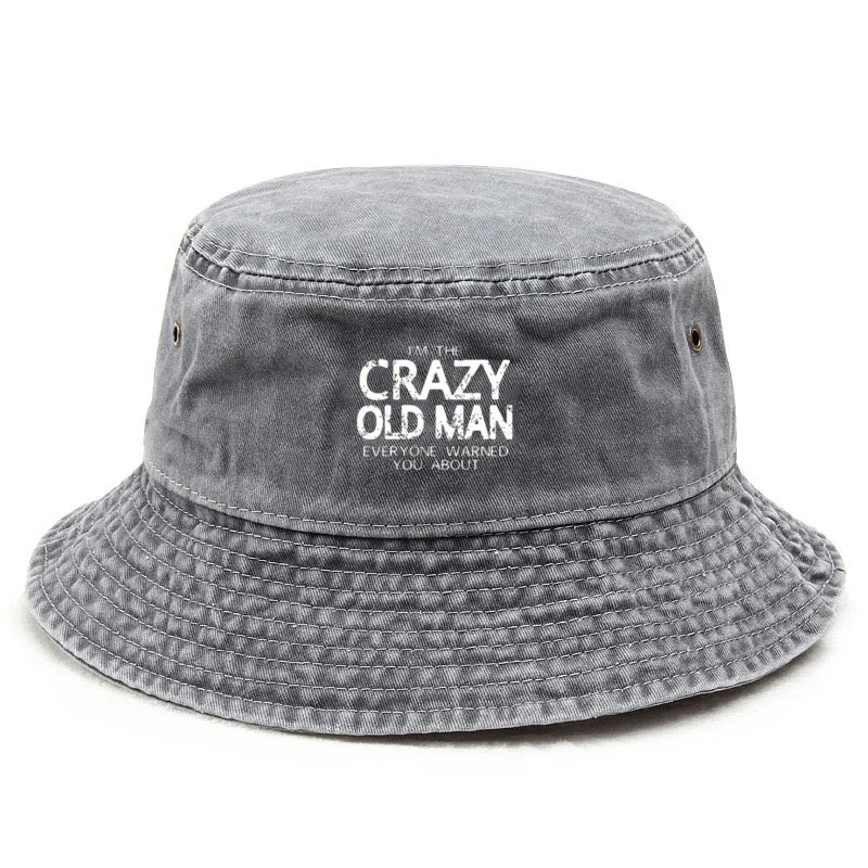 

Grandpa Cotton Washed Bucket Hat Vintage Fishing Hat for Men Sun Protection Outdoor Humor Design Cap Retired Life Style Gift