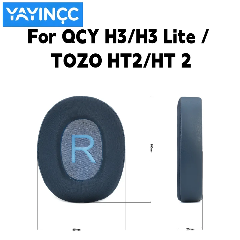 YAYINCC Ersatz-Eisgel-Ohrpolster mit Schnalle für QCY H3/H3 Lite / TOZO HT2/HT 2 Kopfhörer. Tragen Sie sie ohne stickige Gefühle. – Detail 4