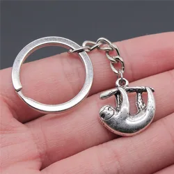 Souvenirs Gift Antique Silver Color 20x20mm Sloth Pendant Keyring