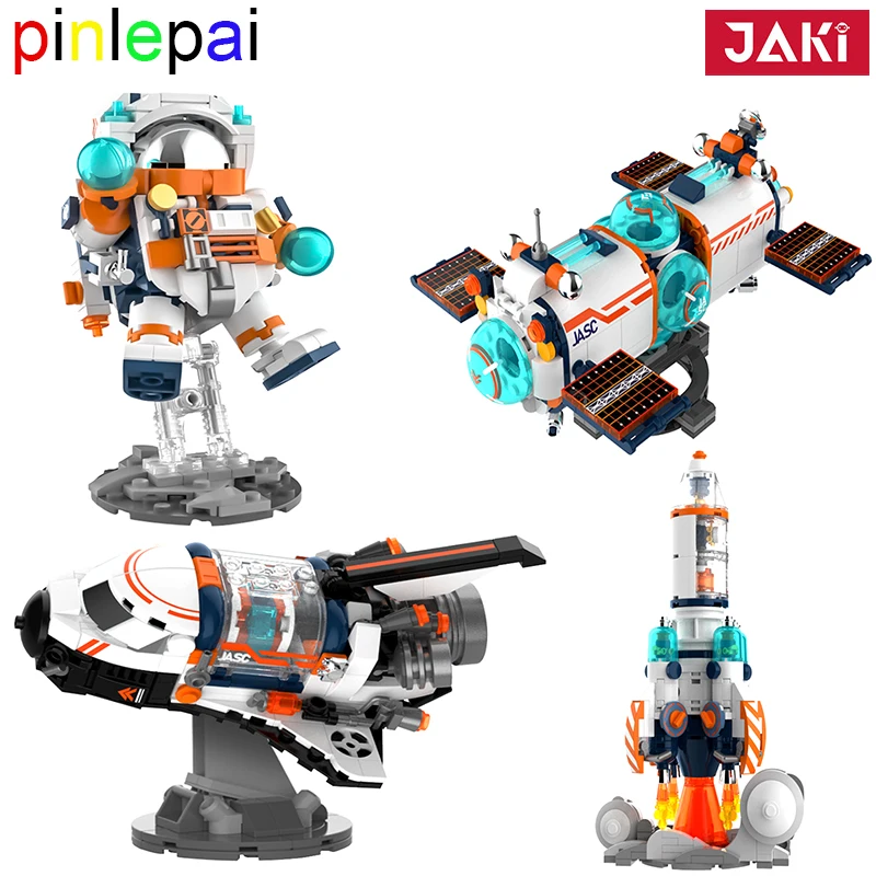 

Pinlepai Jaki Astronaut Brick Set Spaceship Building Blocks Space Station Landing Craft Shuttle Aerospace Block China Gift Toys