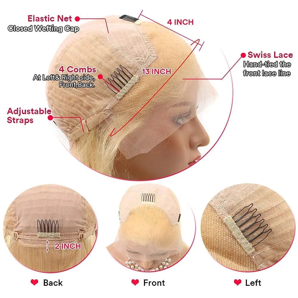 613 Deep Wave HD Lace Frontal Wig  Density Long Blonde Curly Wig Water Wave 613 Wig Pre Plucked With Baby Hair for Women image 6