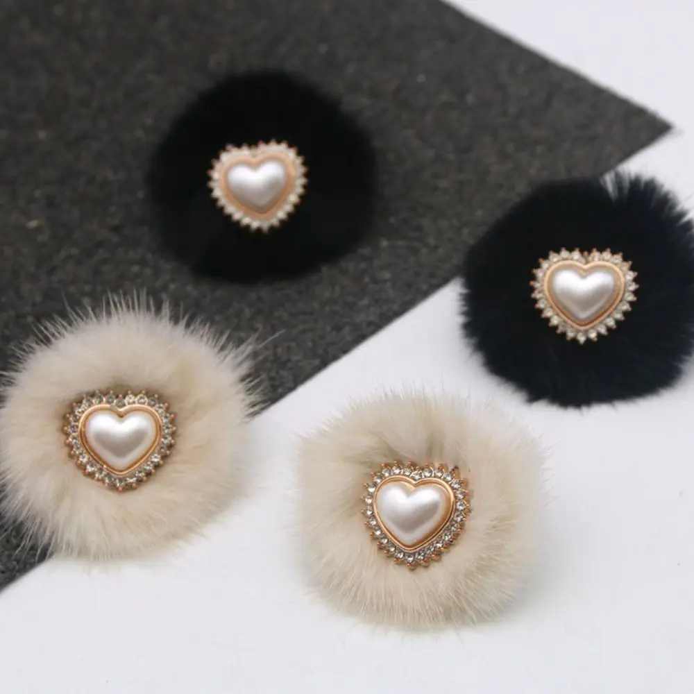Fashion Mink Hair Pompom Shoe Clip Detachable Replacement Shoe Flower Decoration Fluffy Clamp Charm Buckle High Heel