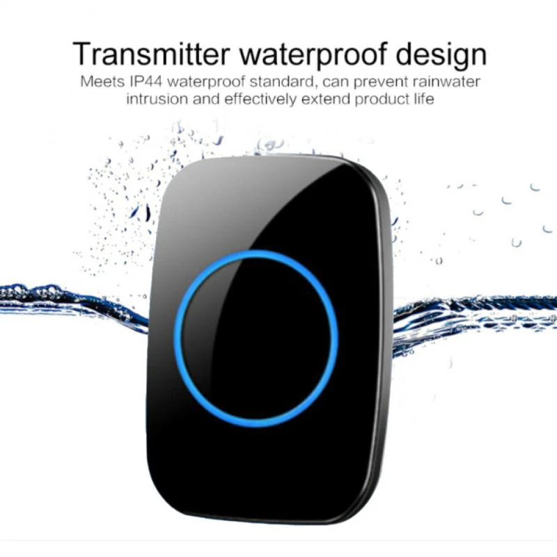 Wireless Doorbell Waterproof Smart Home Door Bell 300M Range Through The Wall Signal Alarm Intelligent Home Chime Bell EU Plug