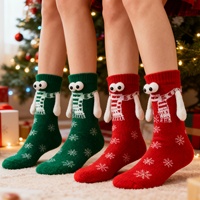 2/5 Pairs Pack, Random Colors, Christmas Gift Knitted Holding-Hands Socks, Magnetic Socks, Popular Internet Socks, Quirky and Unique Couple Socks, Holiday Gift
