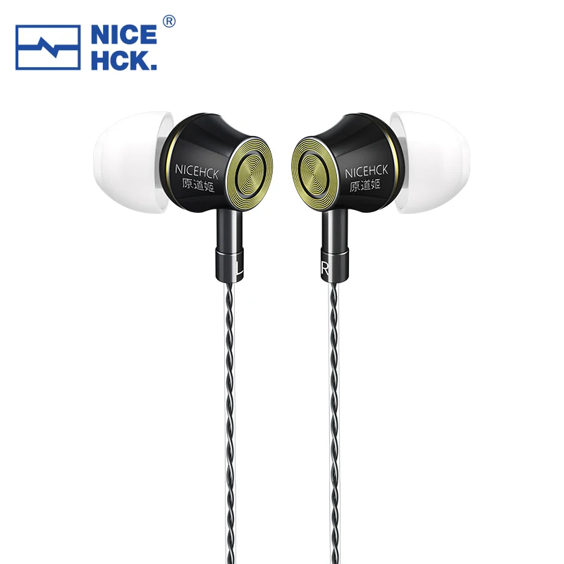 NiceHCK YD520 3.5mm HIFI Wired Earbud 10mm PET Dynamic Driver Music In Ear Earphone Balanced Vocal Headset HD Microphone IEM