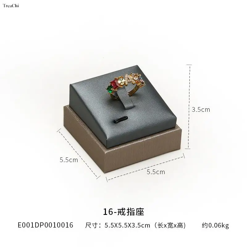 High-End-Schmuck Display Requisiten Grau Pu Halskette Ring Ohrring Schmuck Display Stand Portrait Neck Schmuck Stehen