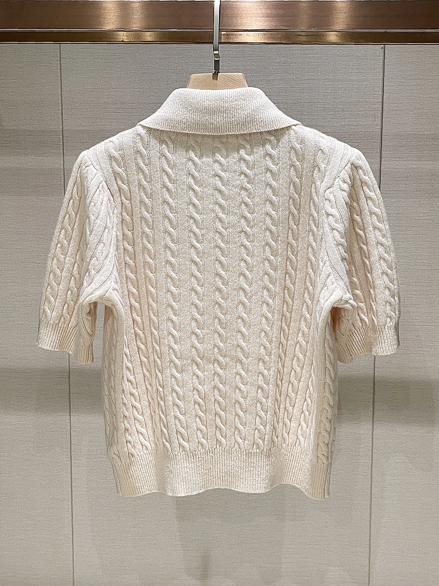 Ele malha ort sve irt colarinho nó fino ajuste feminino topo casual confortável respirável primavera faion