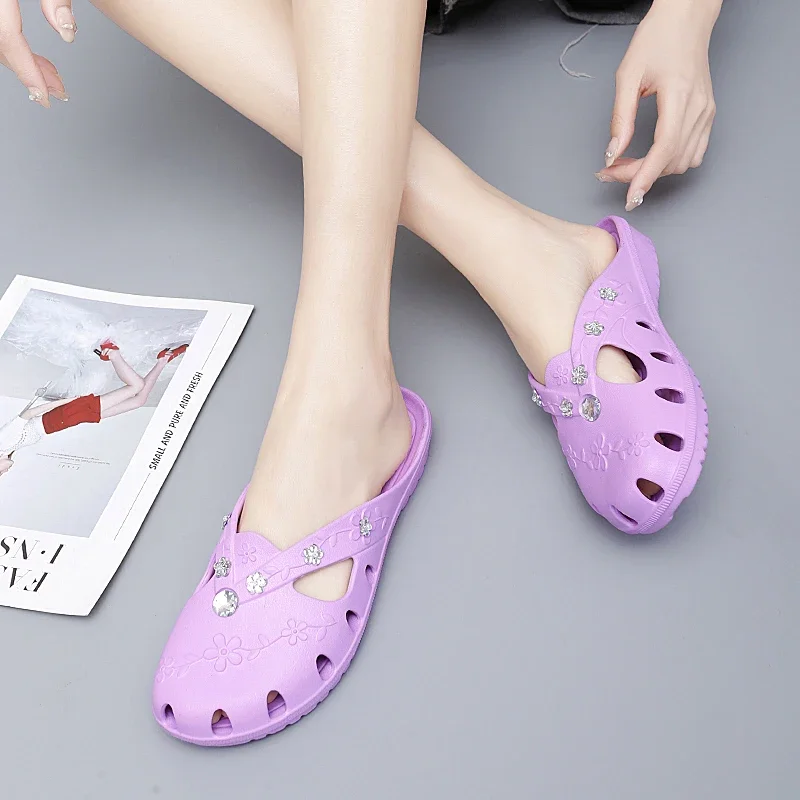 شباشب نسائية قابلة للتنفس للاستخدام الخارجي شباشب جيلي للسيدات أحذية داخلية للشاطئ والشاطئ بفتحة روما في الصيف Zapatos De Mujer #6